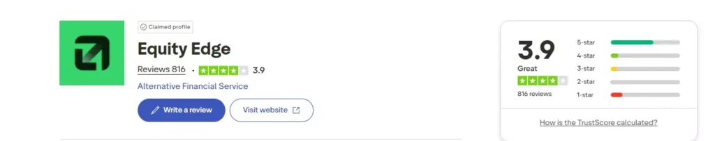 Equity Edge Prop Firm truspilot
