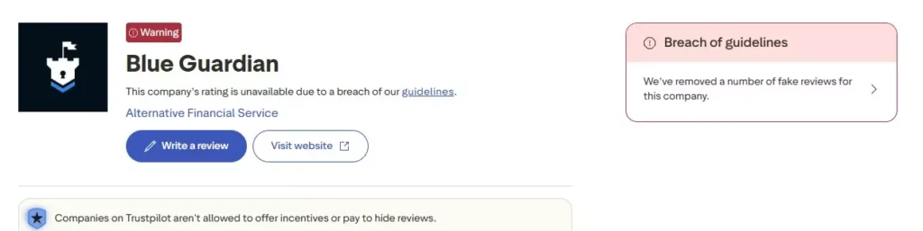 blue guardian trustpilot