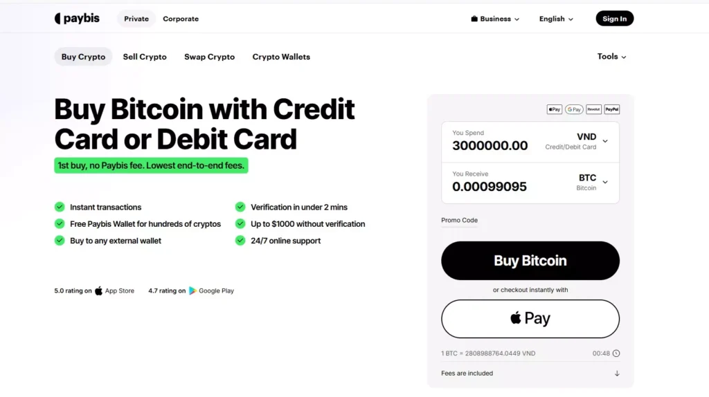 Choose Paybis to Buy Crypto